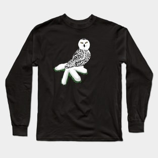 Snowy Owl Digital Art Long Sleeve T-Shirt